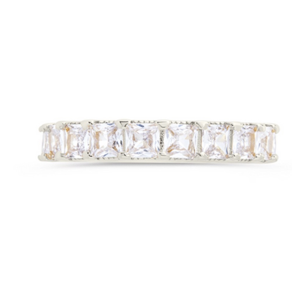 STERLING FOREVER KYLIE CZ ETERNITY BAND RING - Picture 3 of 3
